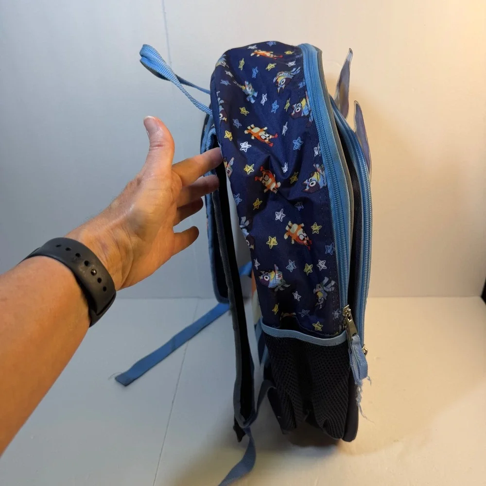 Bluey and Bingo Kids Backpack Blue Keytar Graphic School Bag Navy Blue 16 inch